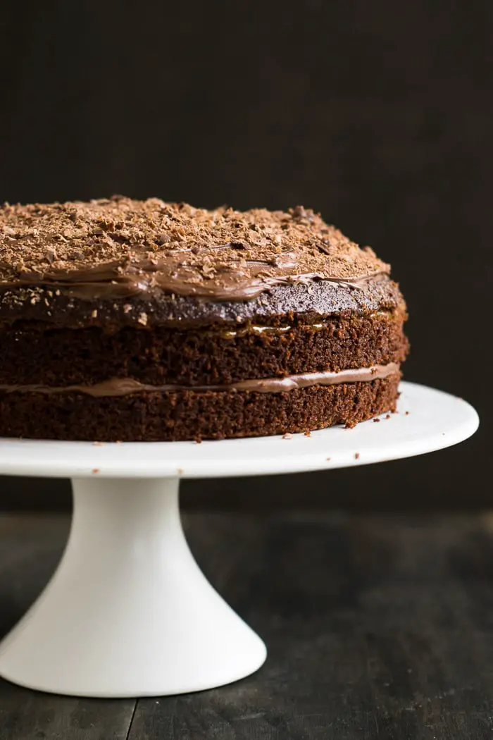 Chocolate Cake with Dulce de Leche and Chocolate Mousse