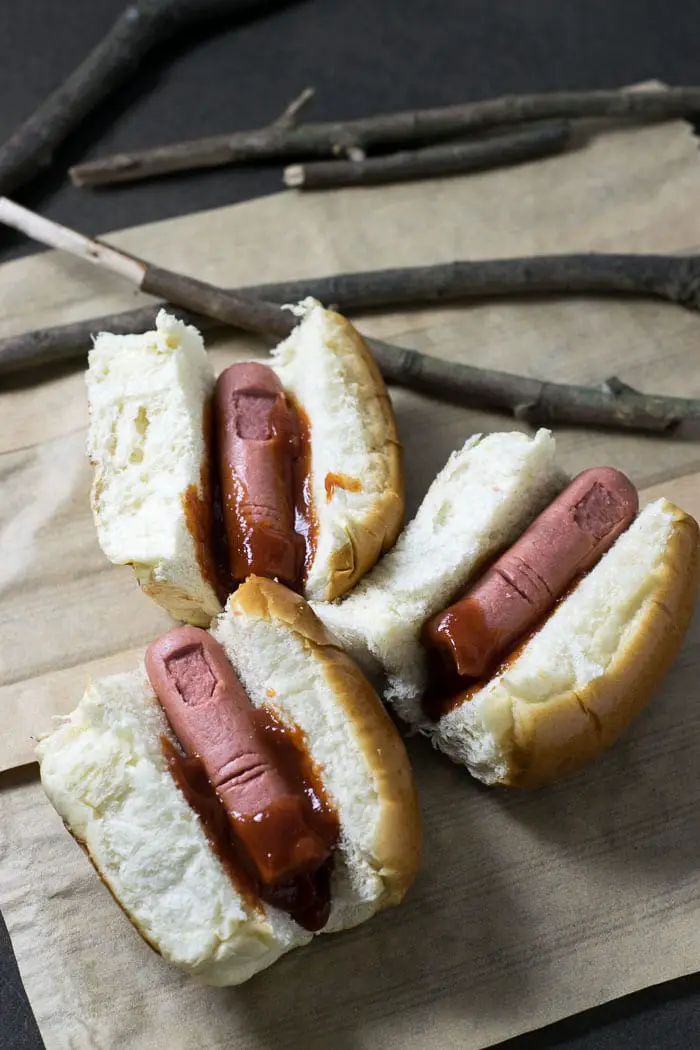 Halloween Recipe: Bloody Finger Hot Dogs - Travel Cook Tell
