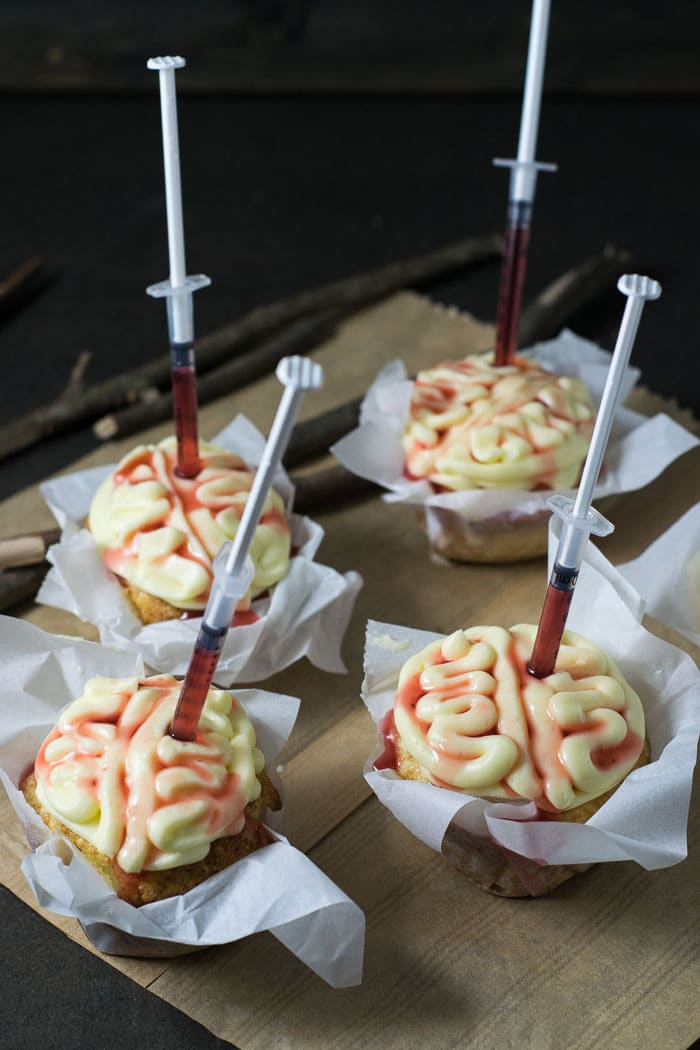 halloween recipes - brain cupcakes