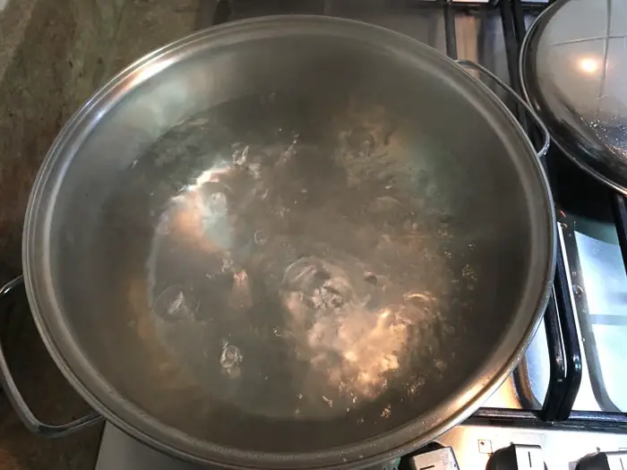 Pot of boiling water