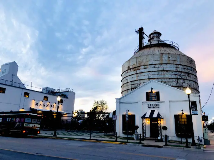 Magnolia Silos and Silos Baking Co. from across the street